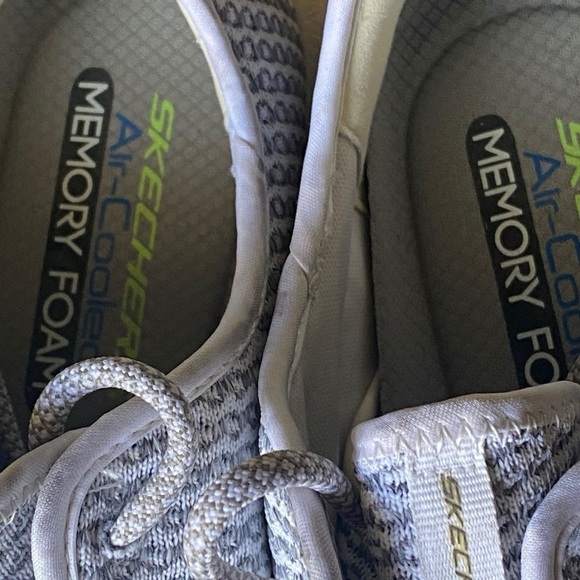 Skechers Knit Sneakers Air-Cooled memory Foam Grey/White Lace Up Men’s Size 11 - Picture 4 of 8
